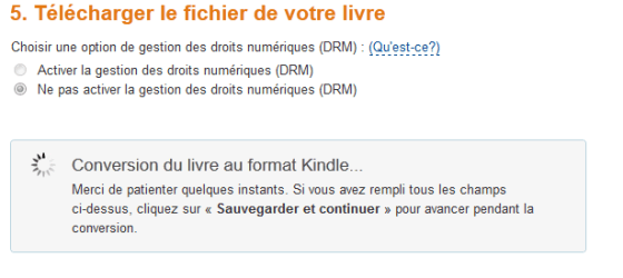 Conversion format Kindle