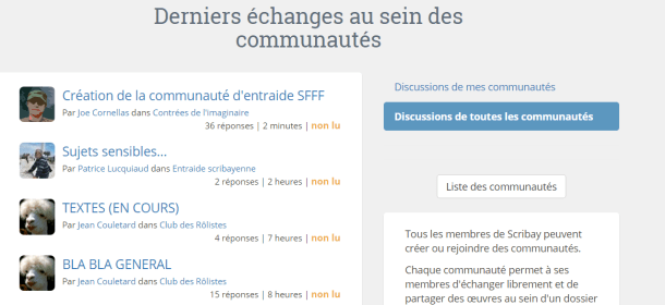 Une partie du site est conçue comme un espace d'échange.